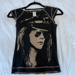 Vintage Axl Rose Black Graphic Tee with Rock Star Print